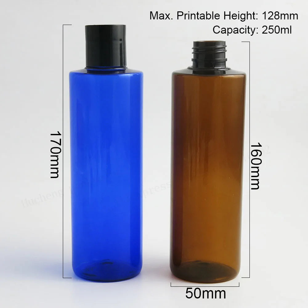 Paquete de 20 - Botellas Vacías de Plástico de 250ML con Tapa de Discos, Envases de 8oz para Champú, Lociones y Embalaje Líquido