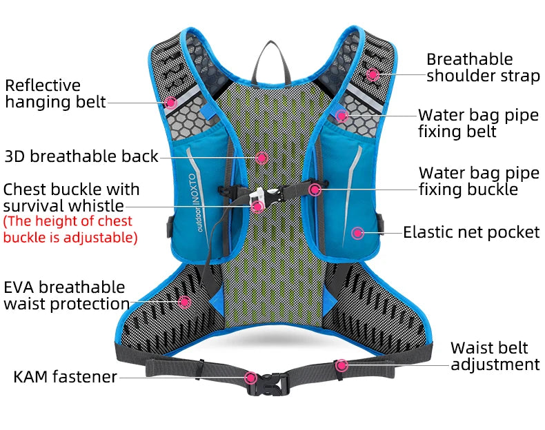 16L Outdoor Sport Hydration Backpack - Cycling, Running, Hiking, Lightweight Storage Pack