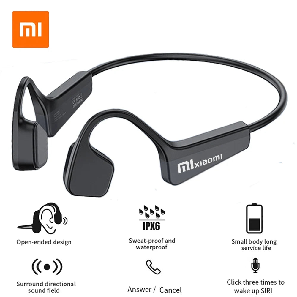 Casque de sport à conduction osseuse XIAOMI Mijia - Écouteurs Bluetooth sans fil avec micro | Casque mains libres TWS pour la course et le fitness