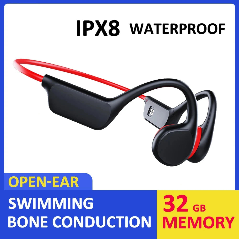 X7 Bone Conduction Headset – IPX8 Waterproof with 32GB Bluetooth Wireless MP3 Player