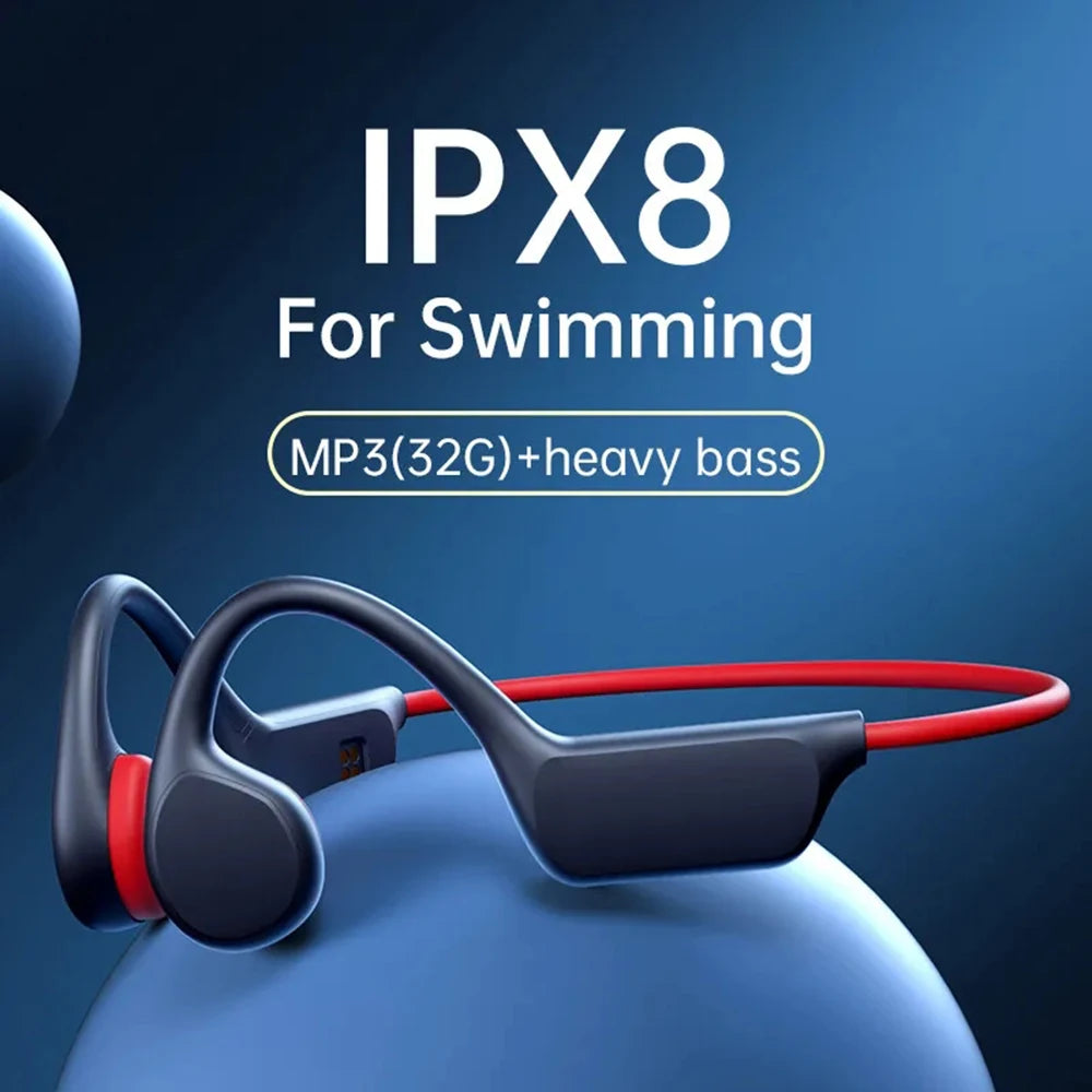 X7 Bone Conduction Headset – IPX8 Waterproof with 32GB Bluetooth Wireless MP3 Player