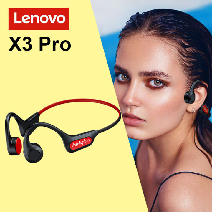 Original Lenovo X3 Pro Bone Conduction Headphones - Bluetooth 5.3 Wireless Sports Earphones, Waterproof with Mic