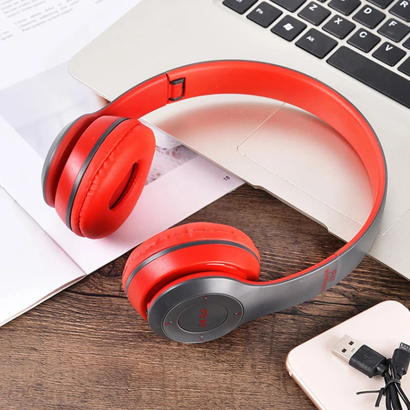 Bluetooth 5.0 Wireless Headphones Foldable Hi-Fi Stereo Bass Earphones with Mic and USB Adapter for iPhone TV Gaming - for Kids