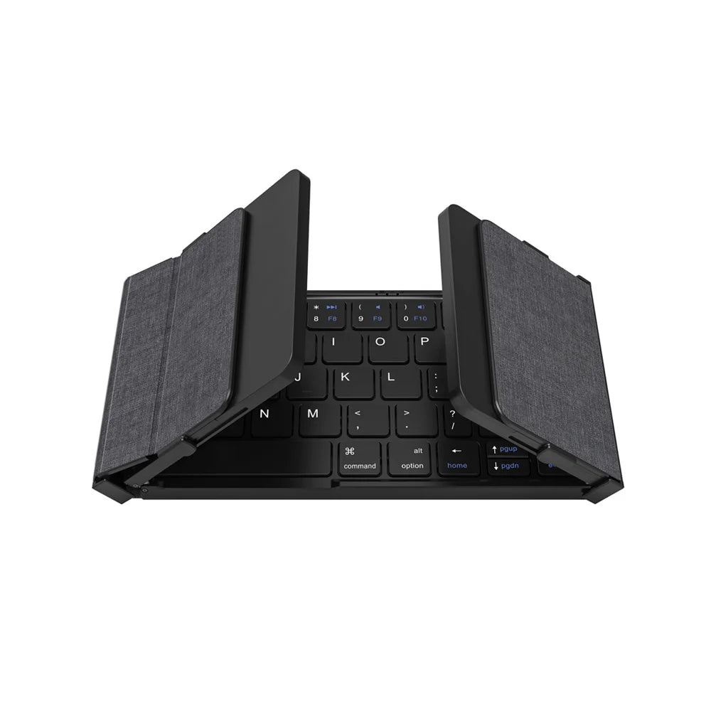 B.O.W Bluetooth Folding Keyboard – Portable Tri-Fold, Multi-Device, with Touchpad & Rechargeable Battery | Compatible with Windows, Android, iOS, Mac