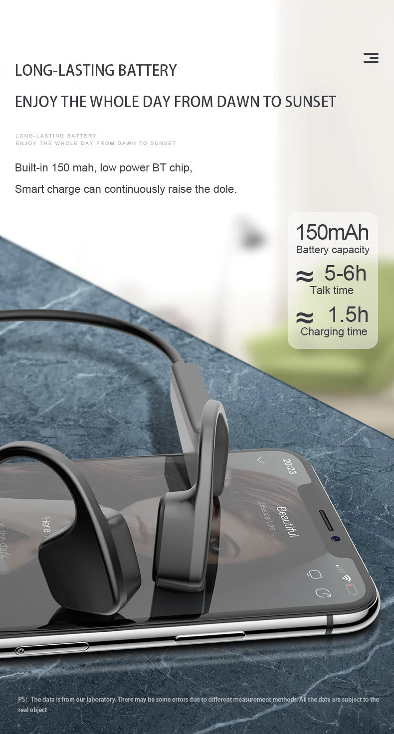 Casque de sport à conduction osseuse XIAOMI Mijia - Écouteurs Bluetooth sans fil avec micro | Casque mains libres TWS pour la course et le fitness