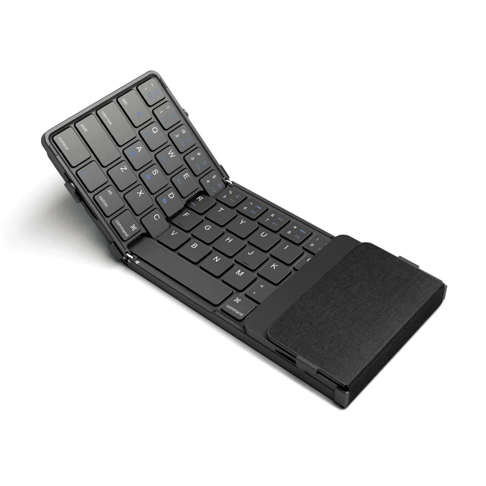 B.O.W Bluetooth Folding Keyboard – Portable Tri-Fold, Multi-Device, with Touchpad & Rechargeable Battery | Compatible with Windows, Android, iOS, Mac