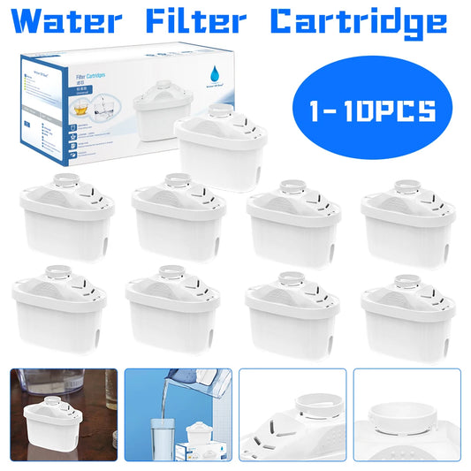 1-10pc Replacement Filter Cartridges for 3.5L Water Filter Pitcher - Reducing Limescale & Chlorine, Activated Carbon for Home