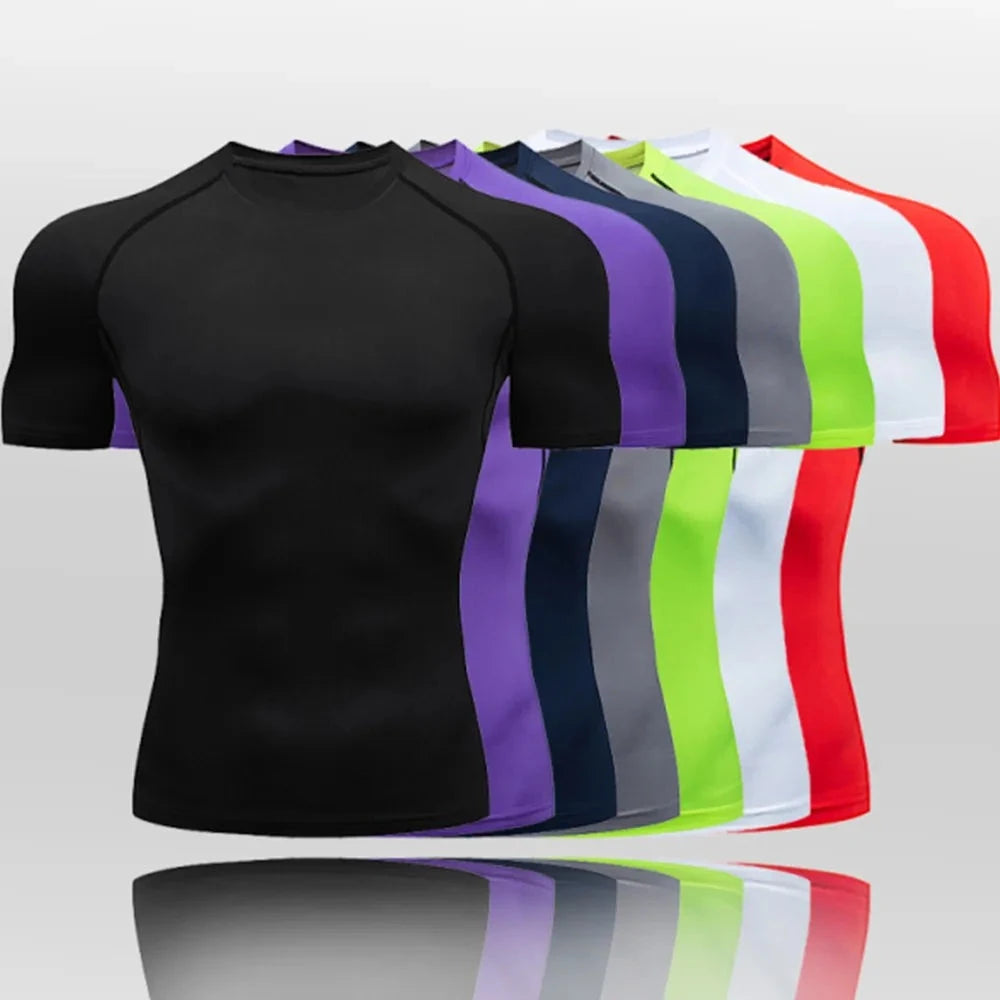 T-shirt de Compression Running à Séchage Rapide pour Hommes - Manches Courtes, Vêtements de Sport Respirants pour la Salle de Sport