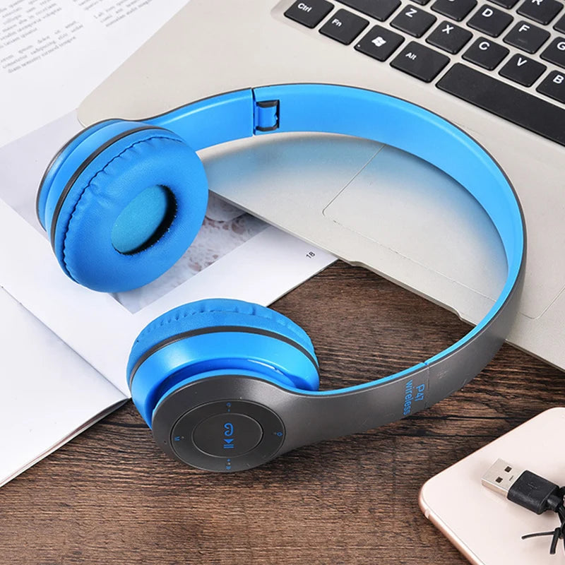 Bluetooth 5.0 Wireless Headphones Foldable Hi-Fi Stereo Bass Earphones with Mic and USB Adapter for iPhone TV Gaming - for Kids